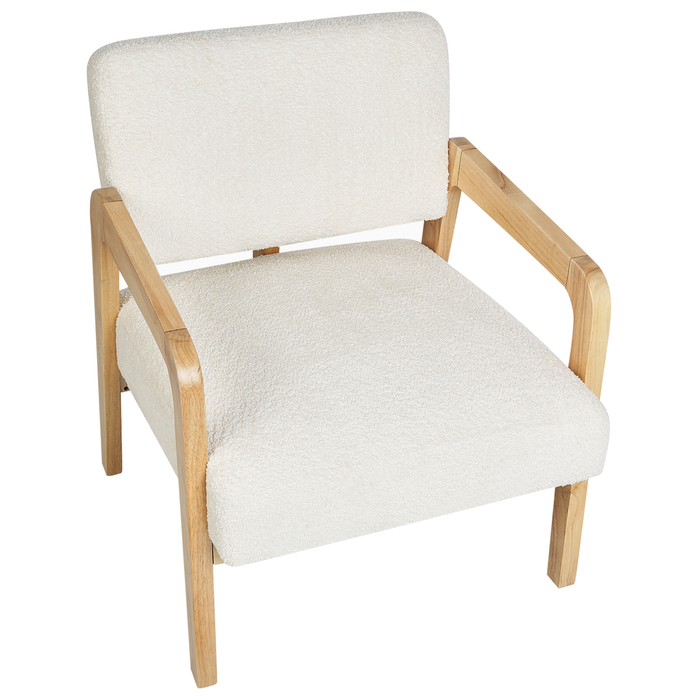 Beliani - HJO - Fauteuil - Gebroken wit - Bouclé