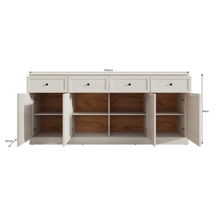 Meubella - Dressoir Leroy - Zwart eiken - 146 cm
