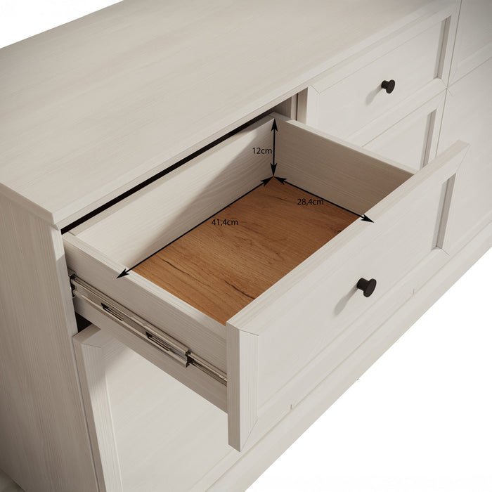 Meubella - Dressoir Leroy - Zwart eiken - 146 cm