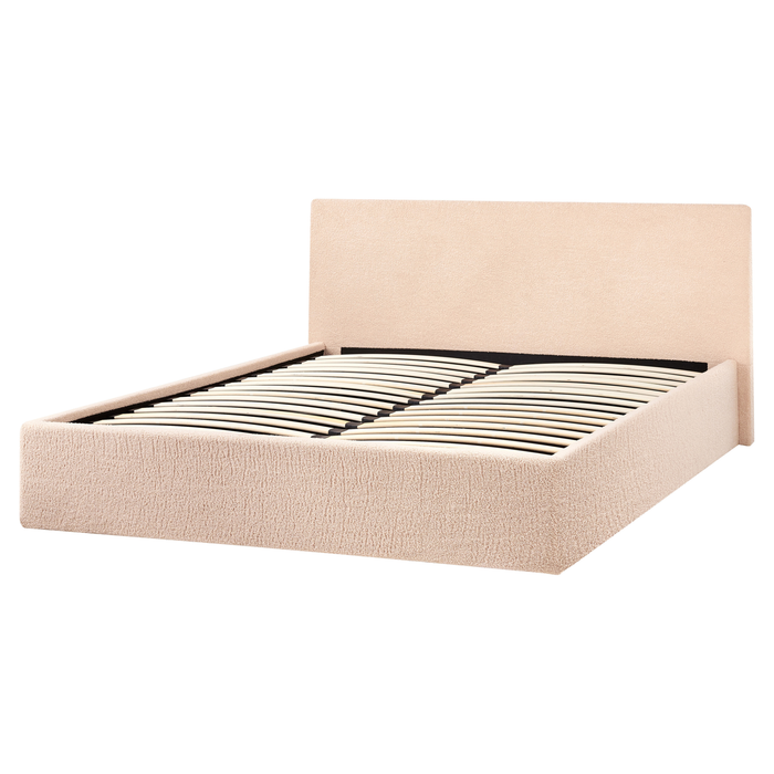 Beliani - ORBEY - Bed met opbergruimte - Beige - 160 x 200 cm - Bouclé