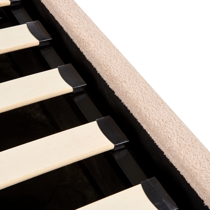 Beliani - ORBEY - Bed met opbergruimte - Beige - 160 x 200 cm - Bouclé