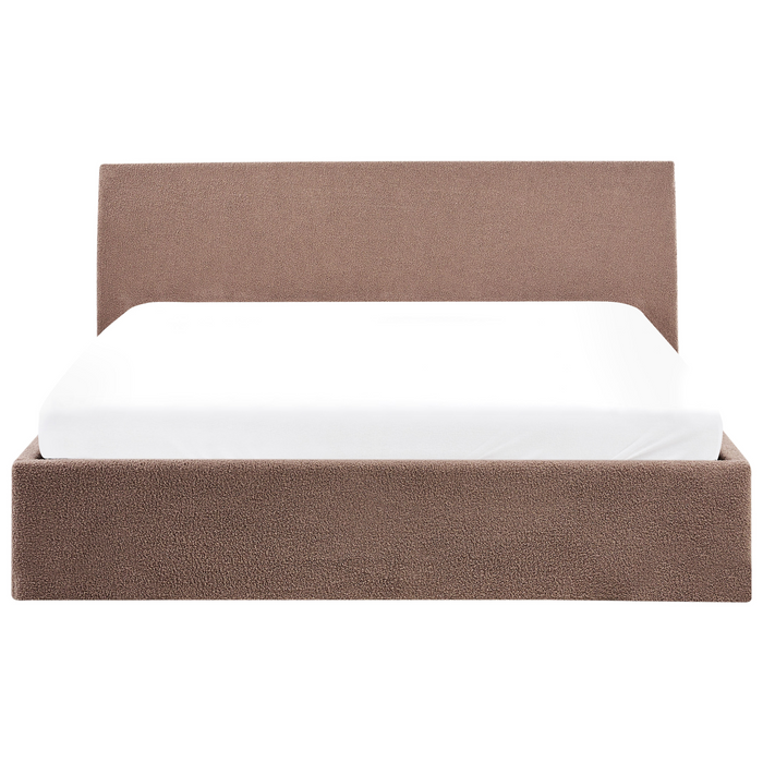 Beliani - ORBEY - Bed met opbergruimte - Bruin - 180 x 200 cm - Bouclé