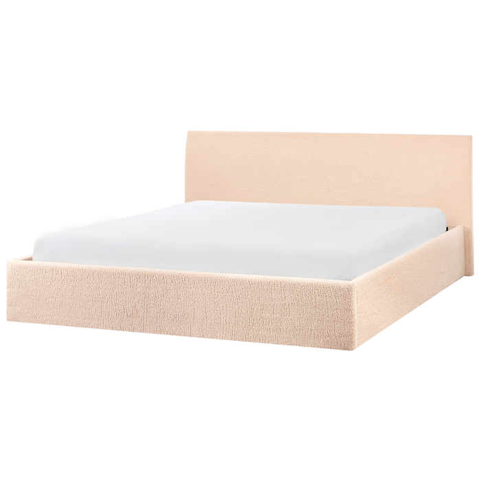 Beliani - ORBEY - Bed met opbergruimte - Beige - 180 x 200 cm - Bouclé