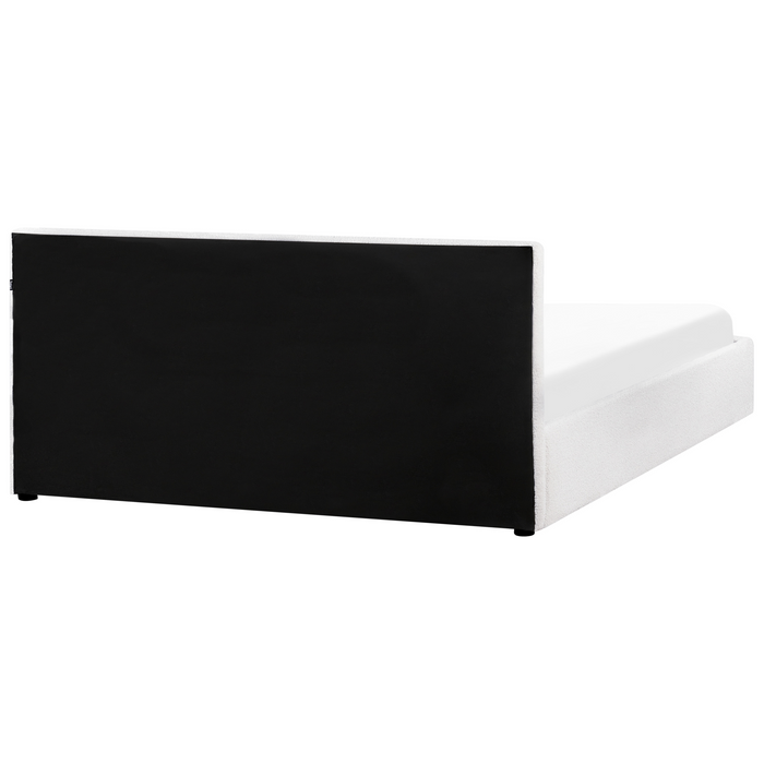 Beliani-MONTLAUR-Bed met opbergruimte-Wit-180 x 200 cm-Bouclé
