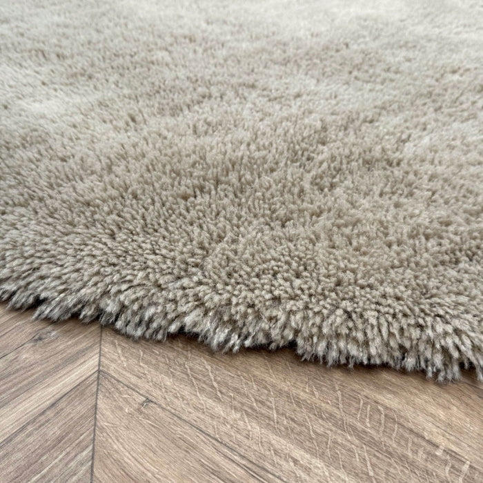 Rond hoogpolig vloerkleed Furr bruin - Interieur05 - 120 x 120 cm