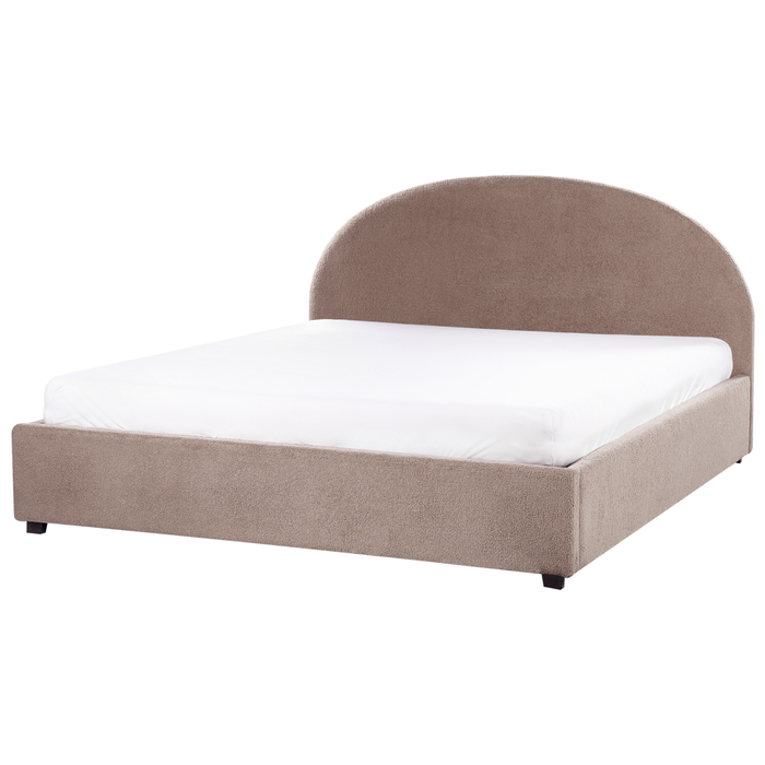 Beliani-VAUCLUSE-Bed met opbergruimte-Taupe-180 x 200 cm-Bouclé