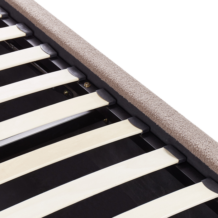 Beliani-VAUCLUSE-Bed met opbergruimte-Taupe-180 x 200 cm-Bouclé