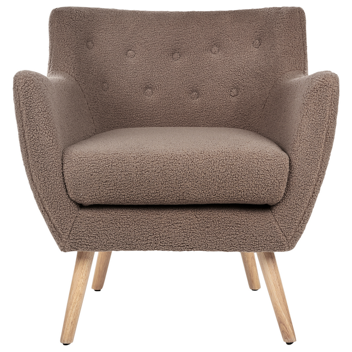 Beliani - DRAMMEN - Chesterfield fauteuil - Bruin - Bouclé