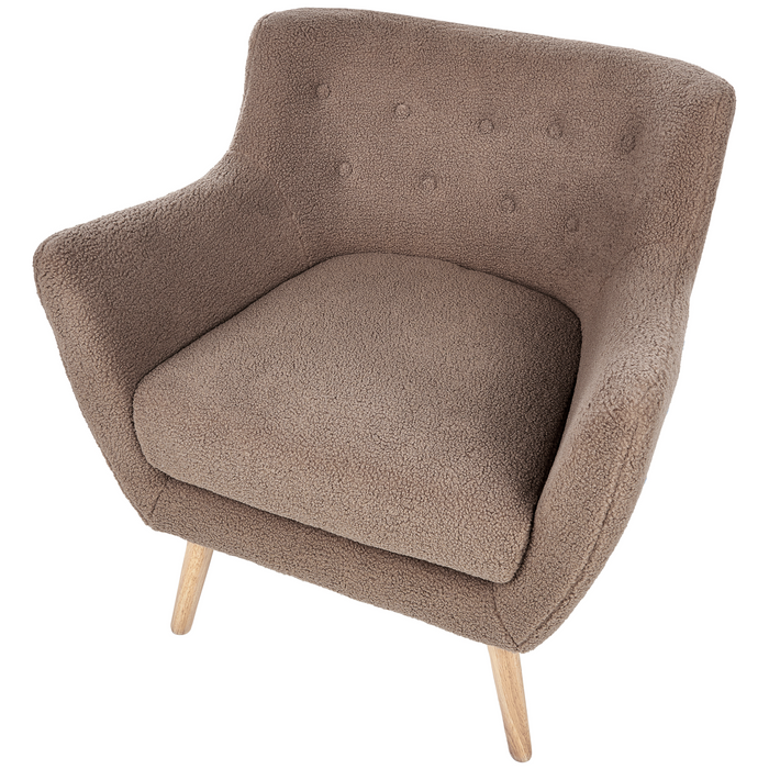 Beliani - DRAMMEN - Chesterfield fauteuil - Bruin - Bouclé