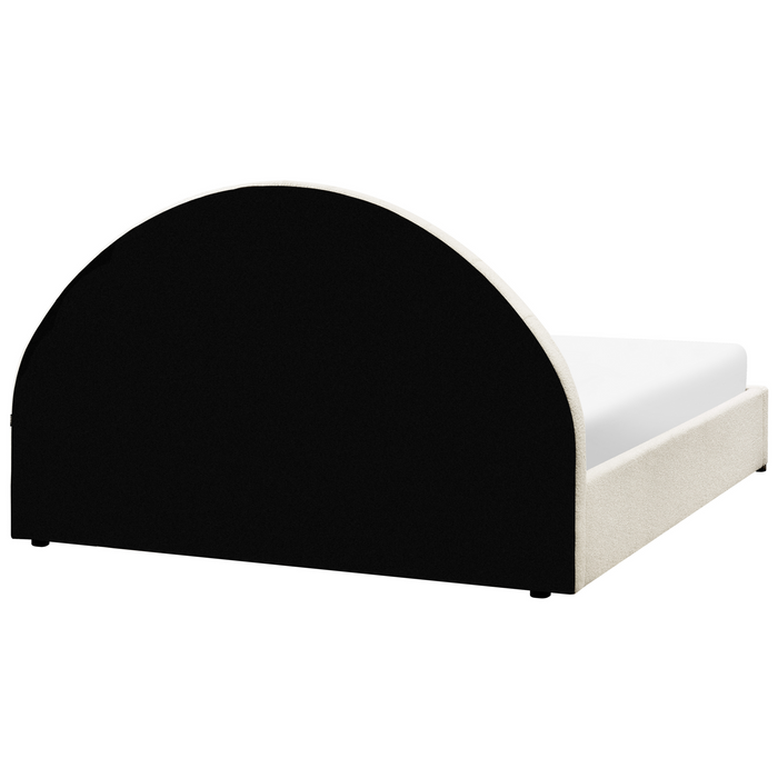 Beliani-CHADENET-Tweepersoonsbed-Gebroken wit-160 x 200 cm-Bouclé