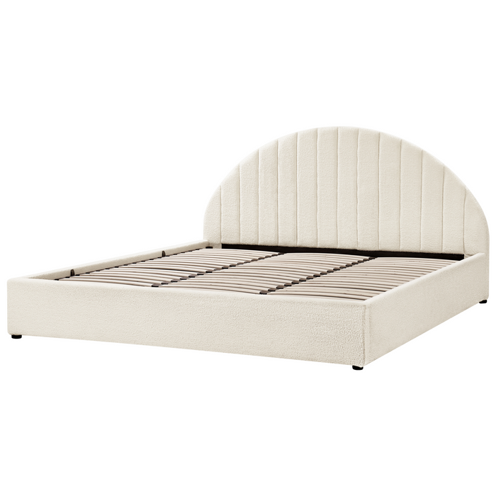 Beliani-CHADENET-Tweepersoonsbed-Gebroken wit-180 x 200 cm-Bouclé