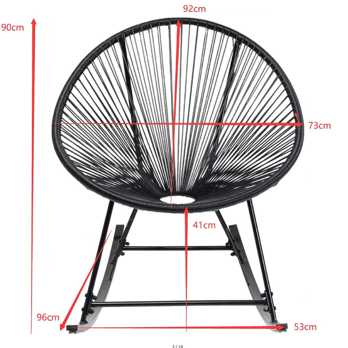 Kare Design Acapulco Schommelstoel - zwart