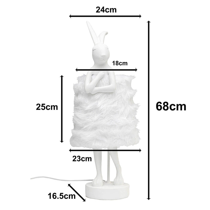 Tafellamp Animal konijn Fluff 68cm wit Kare Design
