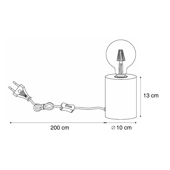 QAZQA Moderne tafellamp zwart 13cm - Cylinder
