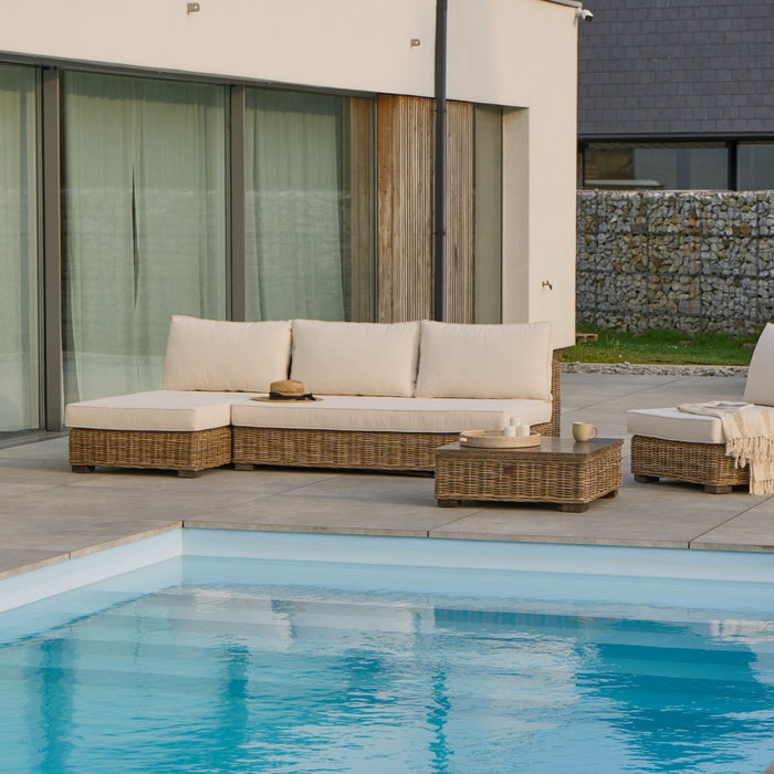 Beliani-VARALLO-Loungeset 4-zits-Gebroken wit-Linkszijdig-Rotan