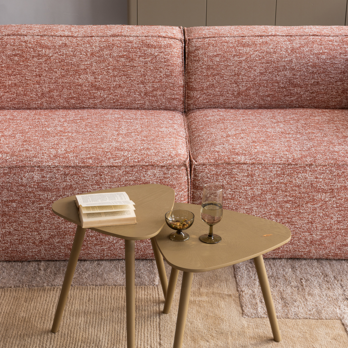 WOOOD Nila Bijzettafels - Hout - Mud - Set van 2