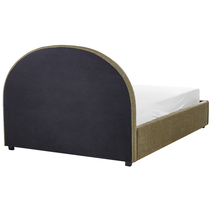 Beliani-VAUCLUSE-Bed met opbergruimte-Olijfgroen-140 x 200 cm-Bouclé