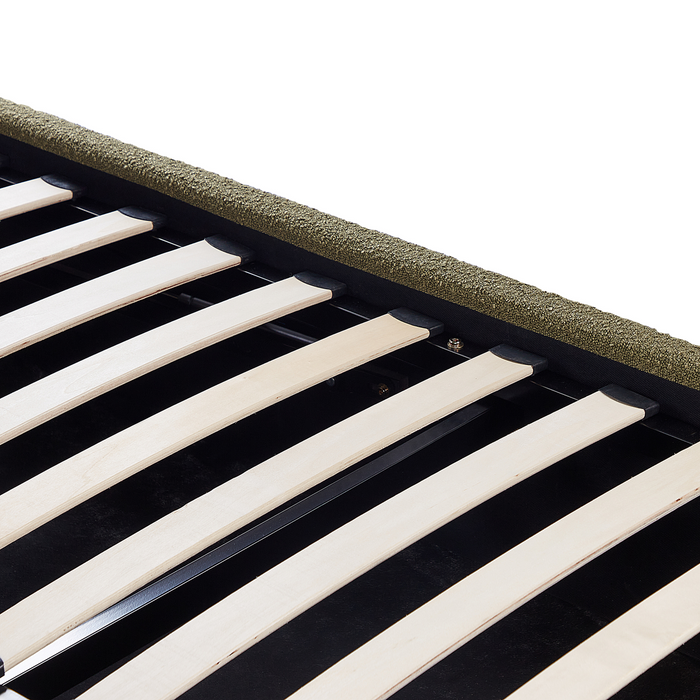 Beliani-VAUCLUSE-Bed met opbergruimte-Olijfgroen-140 x 200 cm-Bouclé