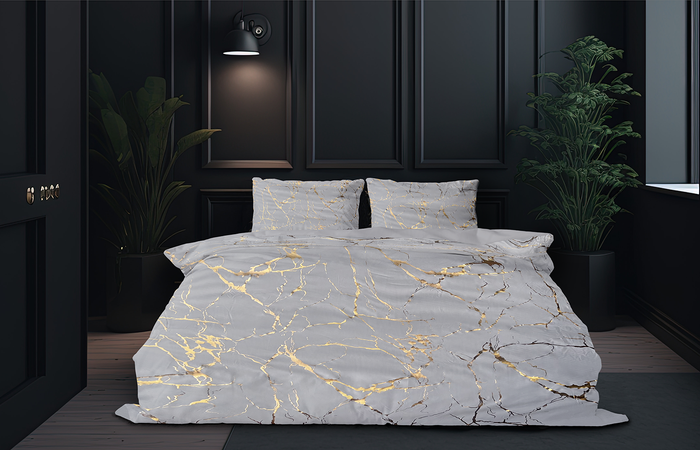 Eleganzzz Dekbedovertrek Micropercal Strike of Gold - soft white