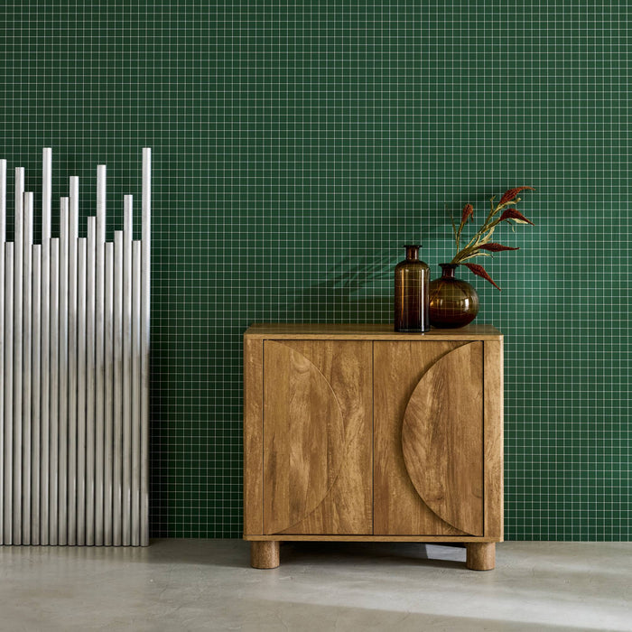 sweeek - Exotisch dressoir met houteffect van mangohout 2 deuren 80 cm