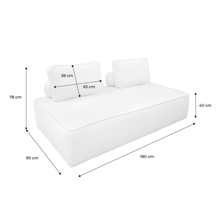 sweeek - Fauteuil in boucléstof 2 zitplaatsen