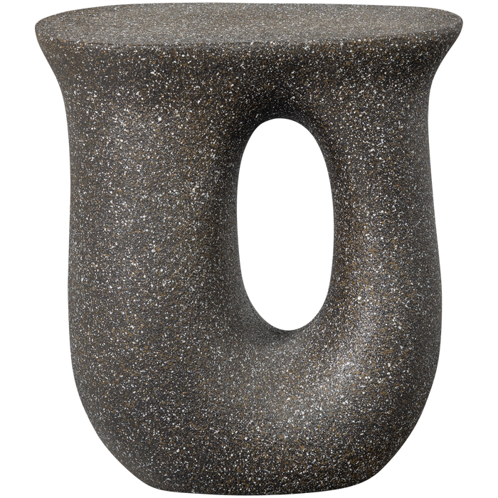 WOOOD Mason Bijzettafel Met Spikkels - Magnesium - Zwart - 45x42x33