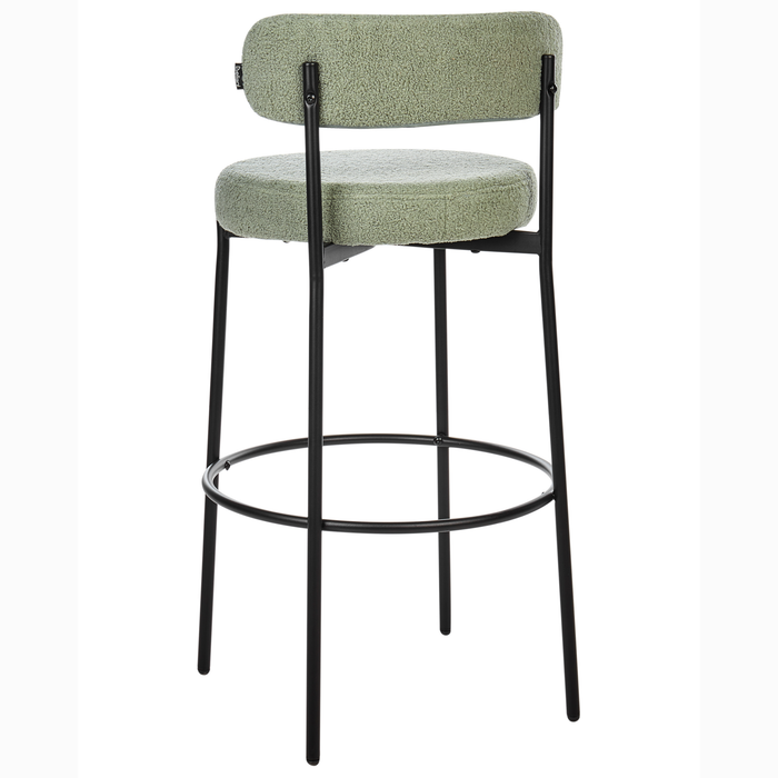 Beliani - ALLISON - Barkruk set van 2 - Lichtgroen - Bouclé