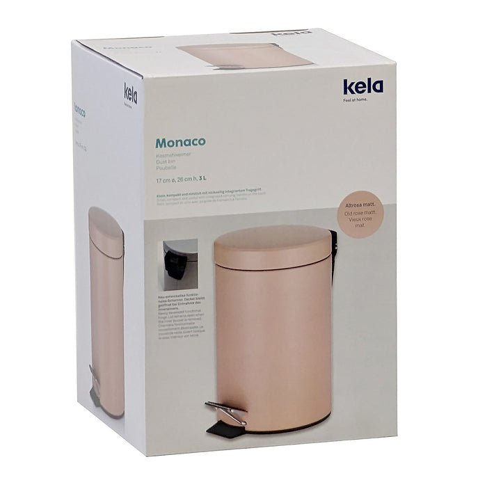 Monaco Pedaal Afvalemmer - 3 liter - Roze - Kela