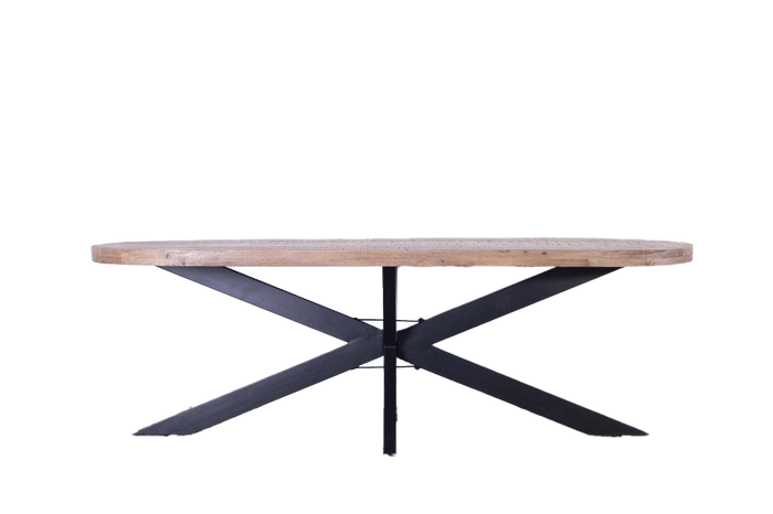 Giga Meubel - Eettafel Ovaal - 200cm - Mangohout - Tafel Barn