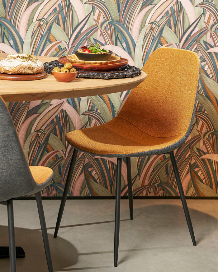 Mica Decorations Tallos Eetkamerstoel - Gerecycled Polyester - Oker