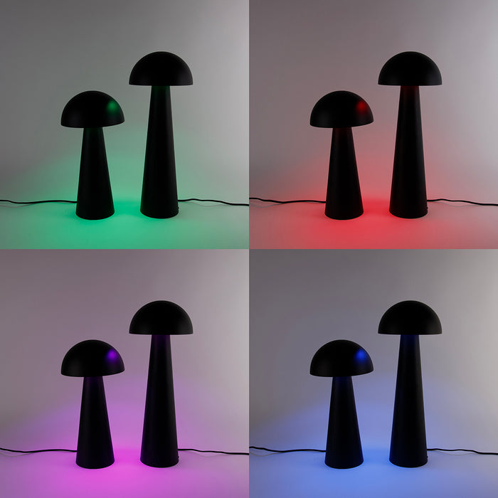 QAZQA Set van 2 smart buiten vloerlampen zwart 50cm en 65cm incl.