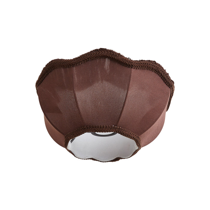QAZQA Stoffen lampenkap bruin met witte binnenkant 31,5|15|14 -