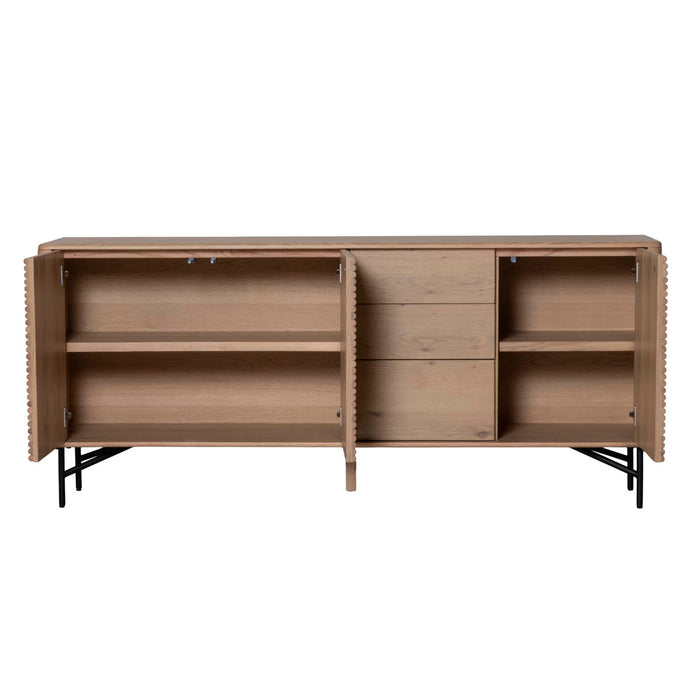 DÉJA Living - Dressoir Eikenhout|Metaal - Naturel - 200x45x86cm - Inès