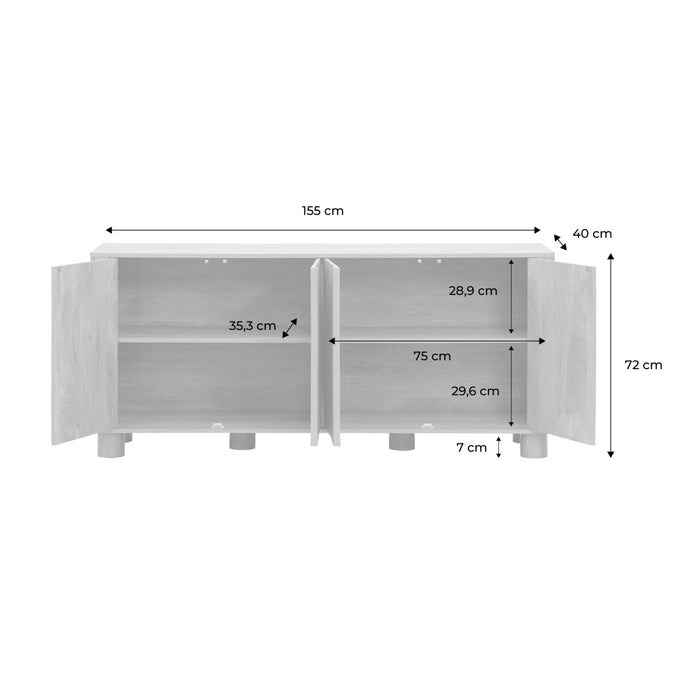 sweeek - Exotisch buffet effect mangohout 4 deuren