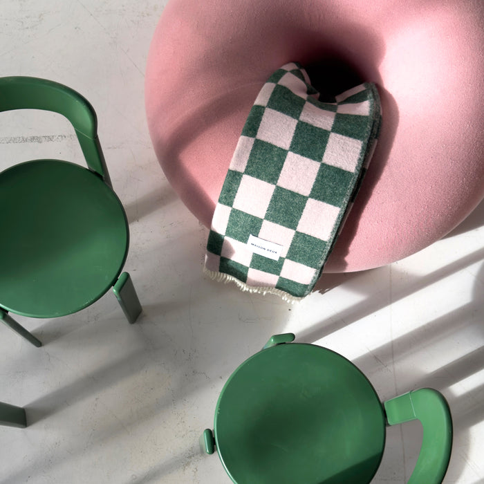 Maison Deux Checkerboard Plaid - Groen / Roze