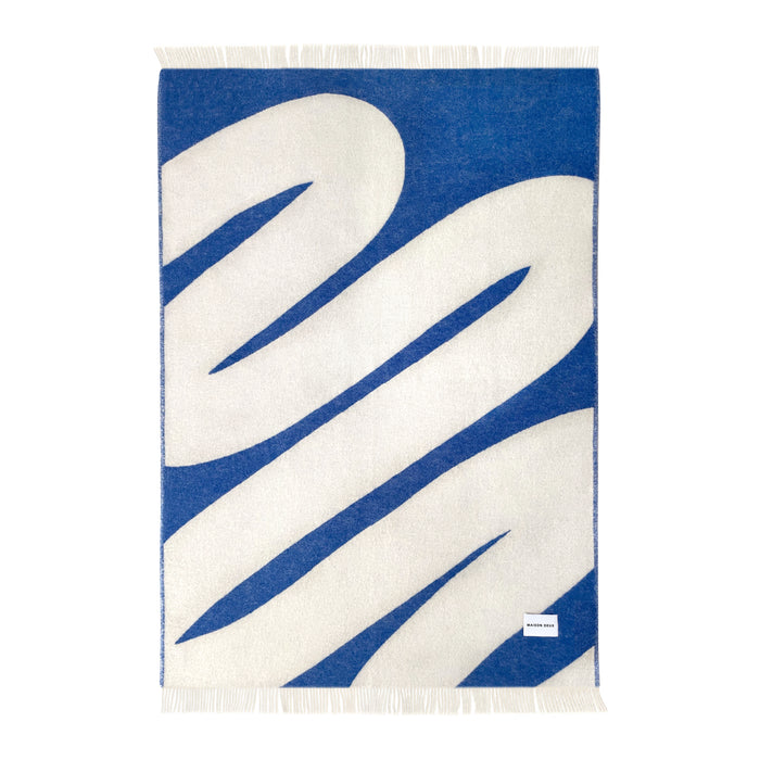 Maison Deux Swirl Plaid - Kobaltblauw / Wit