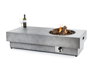 Happy Cocooning Agni rechthoek met ronde brander grijs 153 x 70x 36