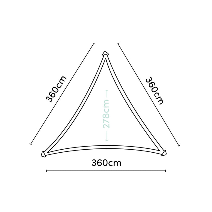 Platinum Coolfit Shade sail triangle 360x360x360 - Off White - Met