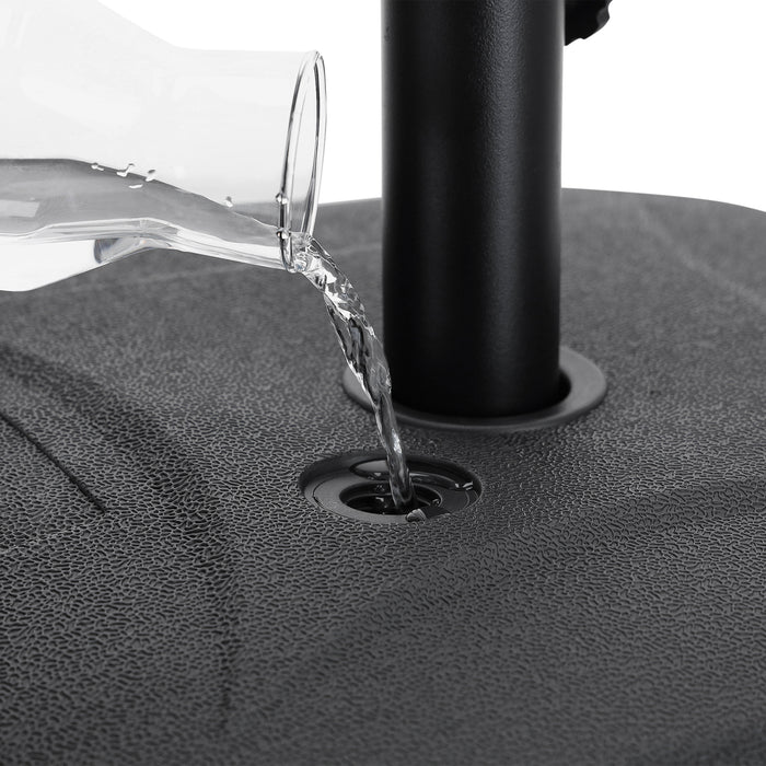 ACAZA Parasolvoet - Parasoltegels - Parasolvoeten - tot 24 kg - zwart - Vierkanten Parasolvoet - Parasol Voet - Parasol Tegels