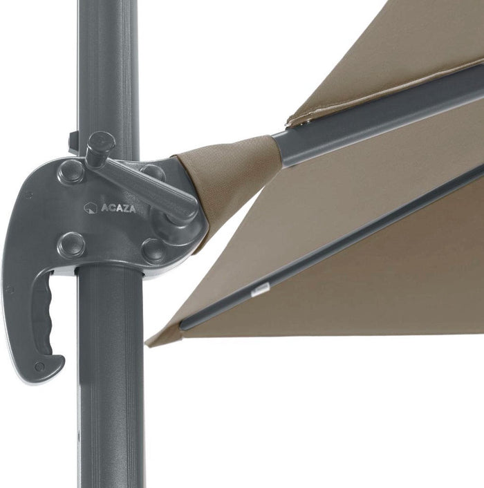 ACAZA Zweefparasol - Zweefparasols - Zweefparasol vierkant - 250x250 cm - Vierkant Zeil - Sterke Zweef Parasol - Taupe
