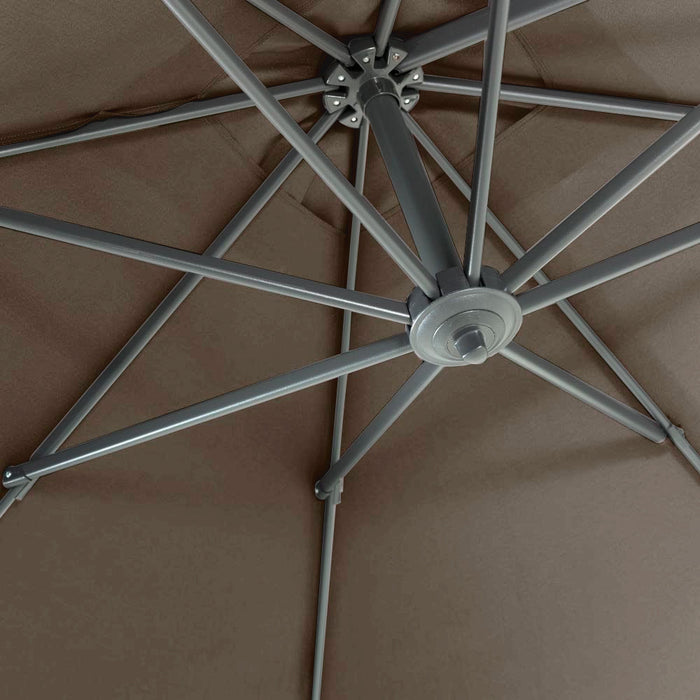 ACAZA Zweefparasol - Zweefparasols - Zweefparasol vierkant - 250x250 cm - Vierkant Zeil - Sterke Zweef Parasol - Taupe