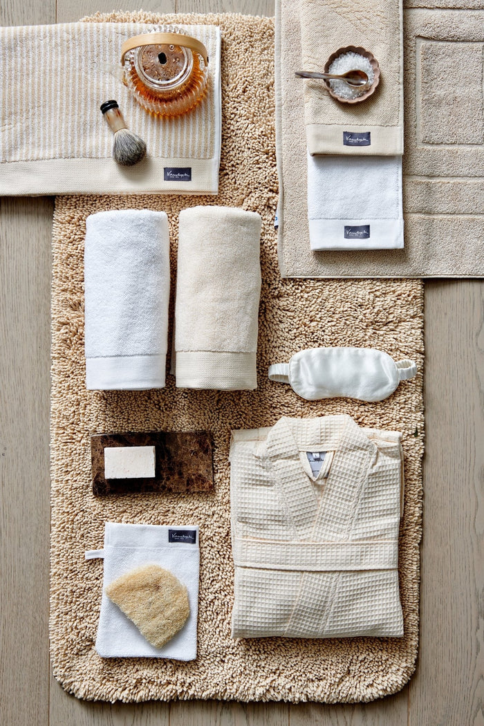 Washand Home Petit Ligne Bleached Sand | Beige | Geel | Goud | Katoen