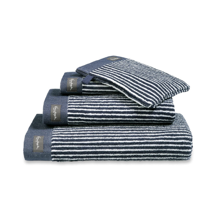 Washand Home Petit Ligne Blue Ink | Blauw | Katoen