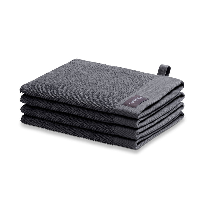 Washand Home Uni Off Black | Zwart | Grijs | Katoen