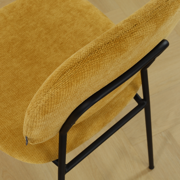 Nolon Jasmijn Eetkamerstoel Warm Oker - Zwart