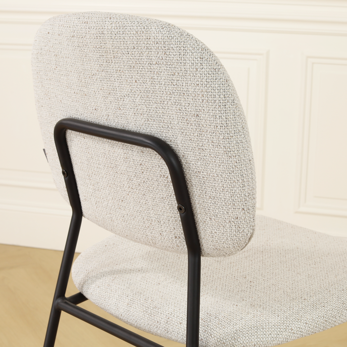 Nolon Jasmijn Barkruk Beige Melange - Zwart - 65 cm