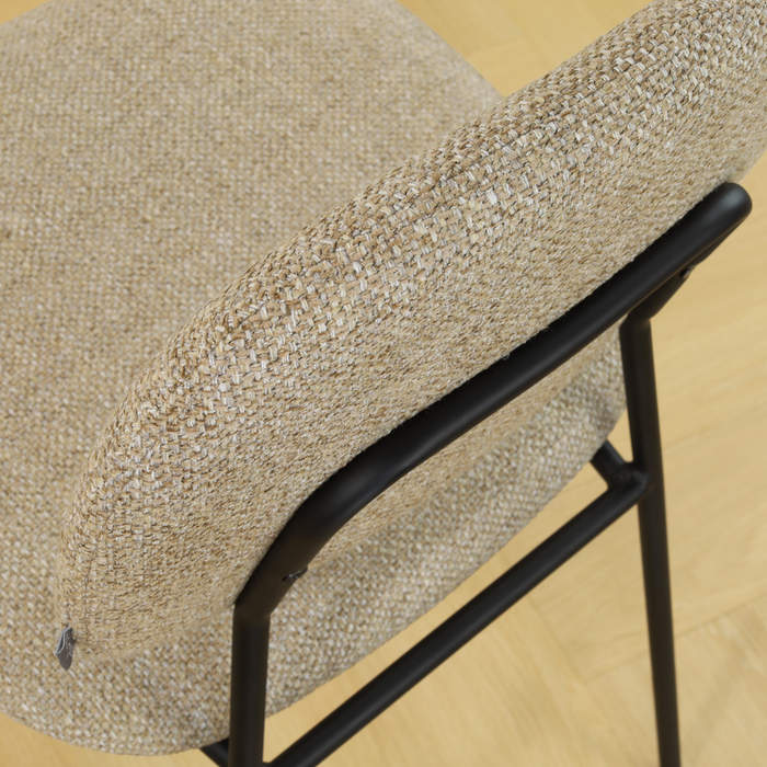 Nolon Jasmijn Barkruk Taupe Melange - Zwart - 65 cm