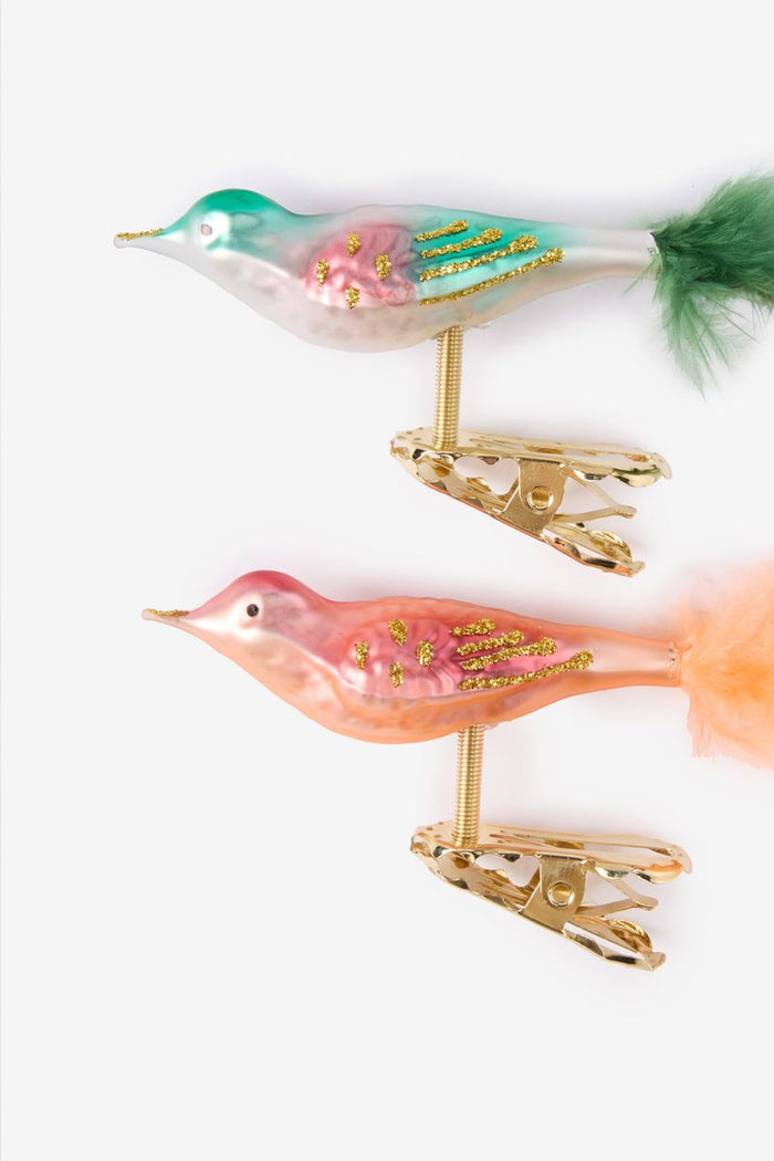 Sissy-Boy Multicolour kerst ornamenten set vogel met clip