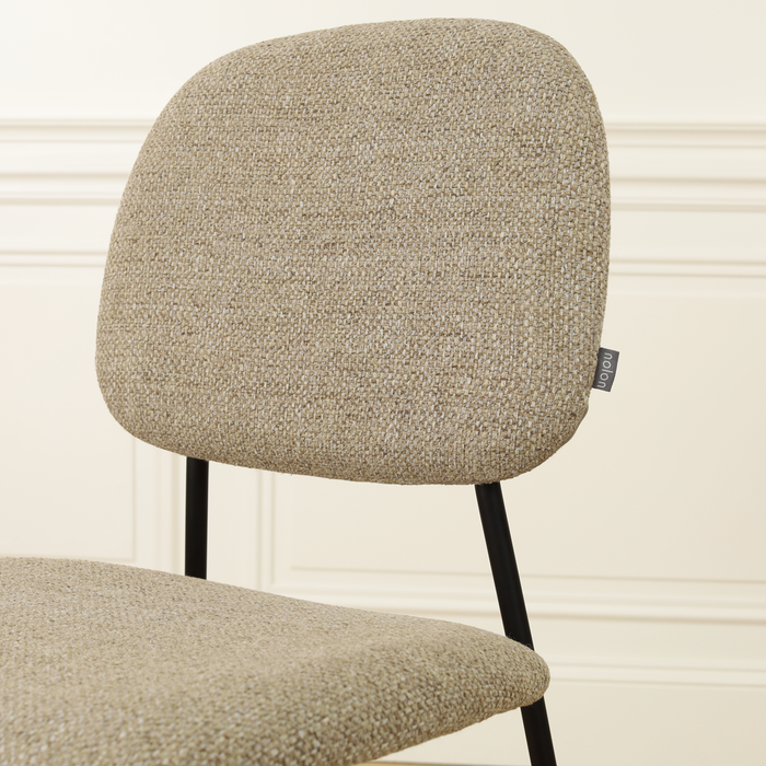Nolon Jasmijn Eetkamerstoel Taupe Melange - Zwart