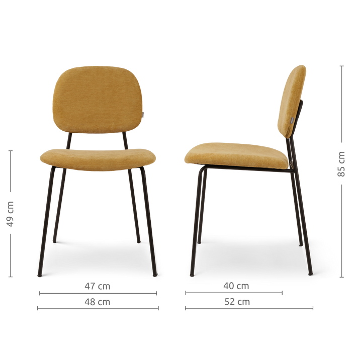 Nolon Jasmijn Eetkamerstoel Warm Oker - Zwart